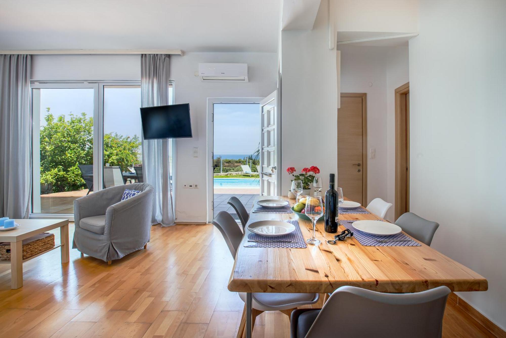 Dimitra Apartment With Private Pool And Sea View -The Ground Floor Of A Two Storey Building Daratsos Exteriör bild