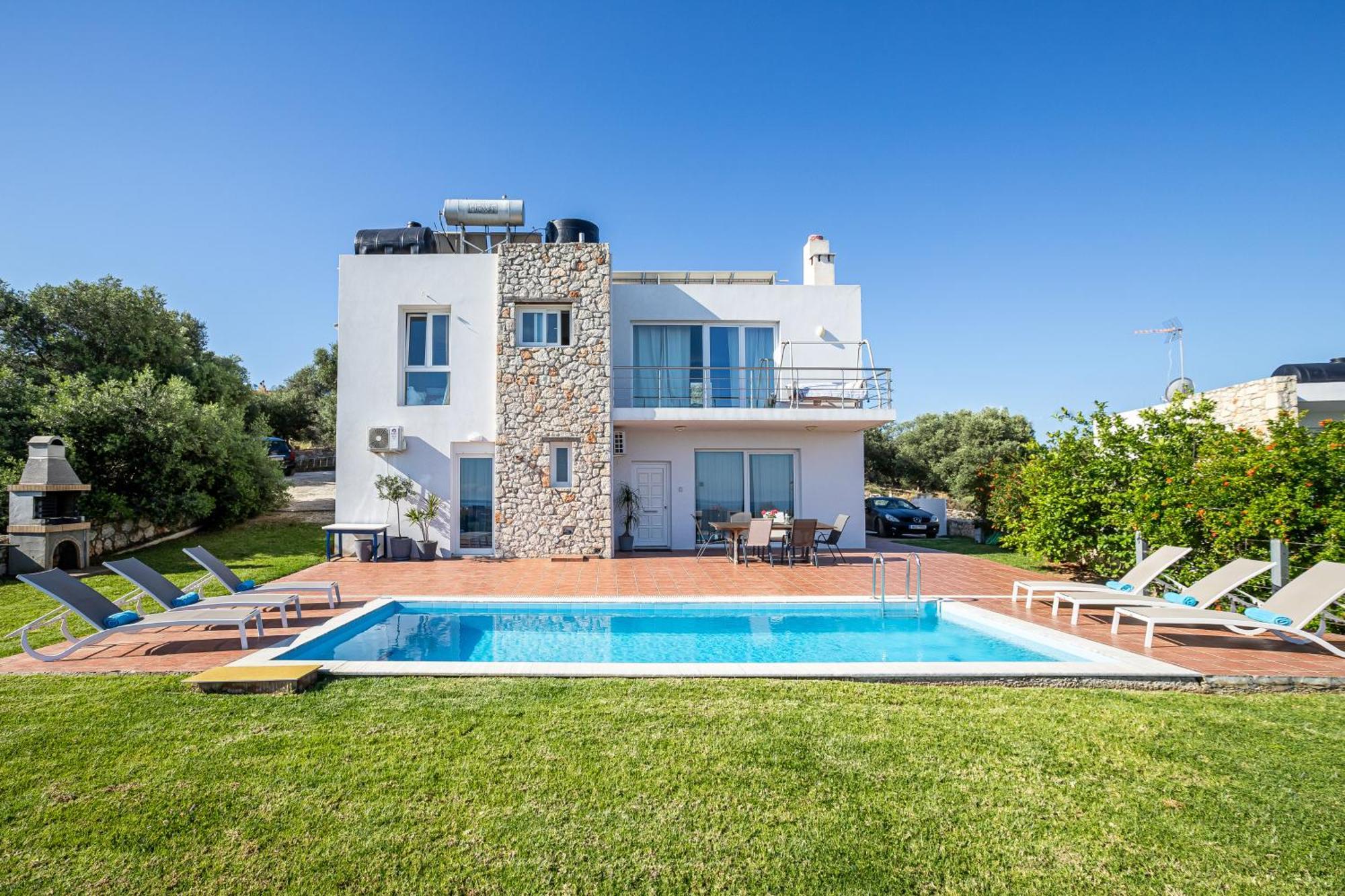 Dimitra Apartment With Private Pool And Sea View -The Ground Floor Of A Two Storey Building Daratsos Exteriör bild